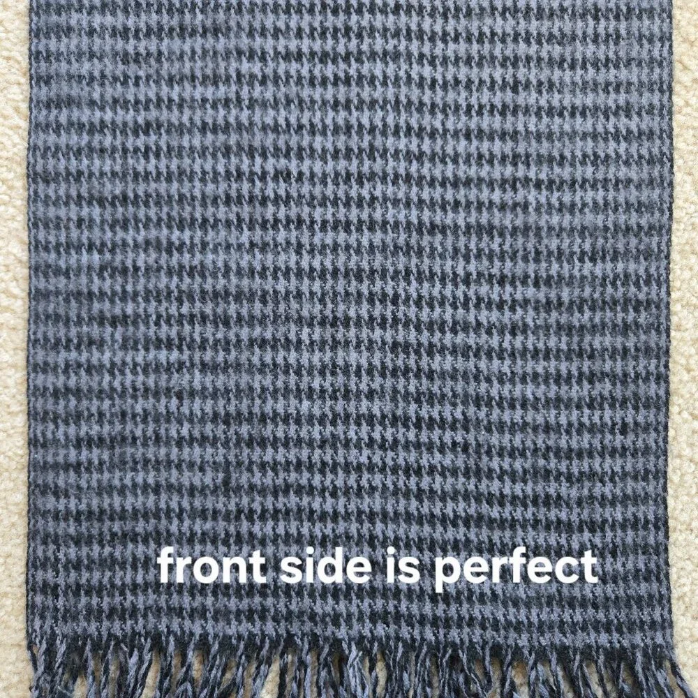 Black and Grey Cashmere Houndstooth Scarf Black Grey